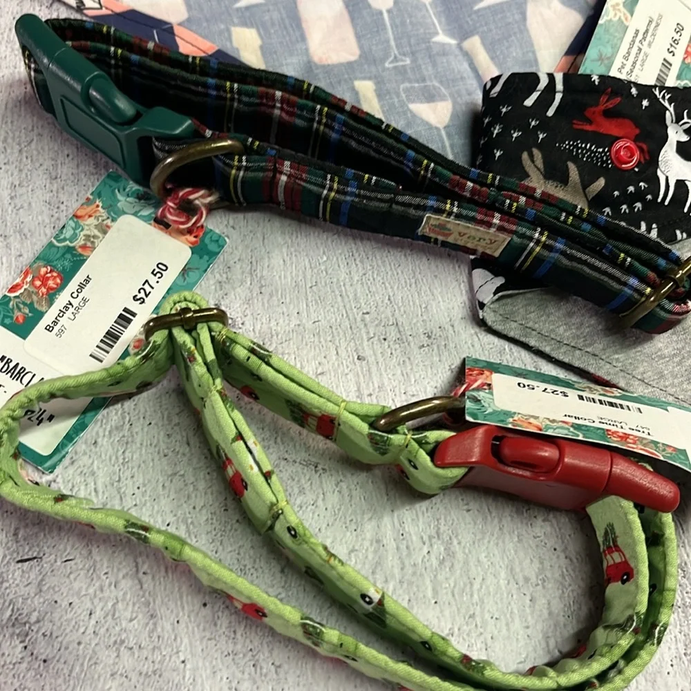 NWT Lot of 5 Large Size Dog Bandanas & Collars